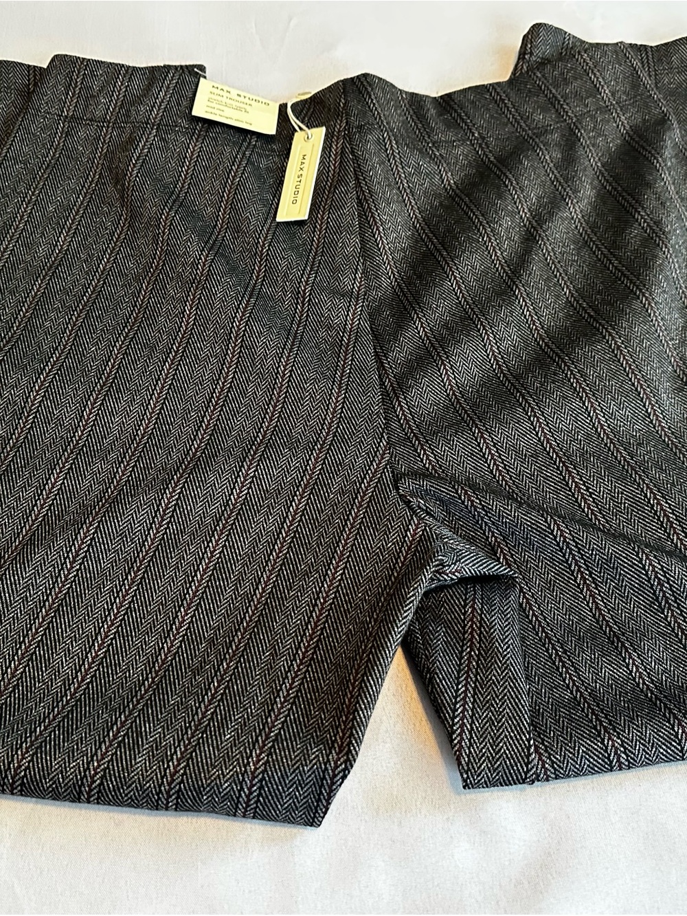 Max Studio Black & White Herringbone Slim Trousers - Picture 9 of 9